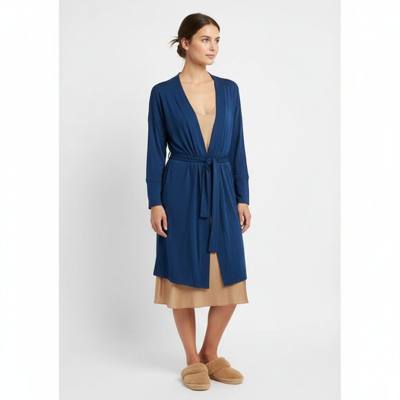 Simone Perele Blue Long Sleeve Robe NEW S - Picture 5 of 5
